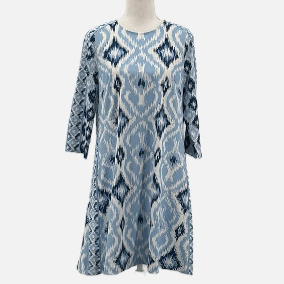 Gretchen Scott Swing Dress Kitt Ikat in Blues - NEW - Size Small - Picture 4 of 9